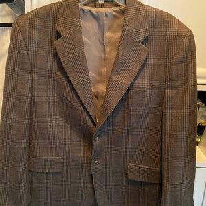 Lauren Ralph Lauren Mens Preppy Houndstooth Wool Blazer Size 42R Office Academia